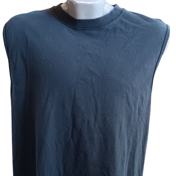 Vintage Large Sleeveless T-shirt Basic Editions 1990's Grunge Fade Black - Picture 1 of 5